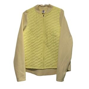 AVIA Womens L Jacket Yellow Quilted Lightweight Full Zip Long Sleeve Layering